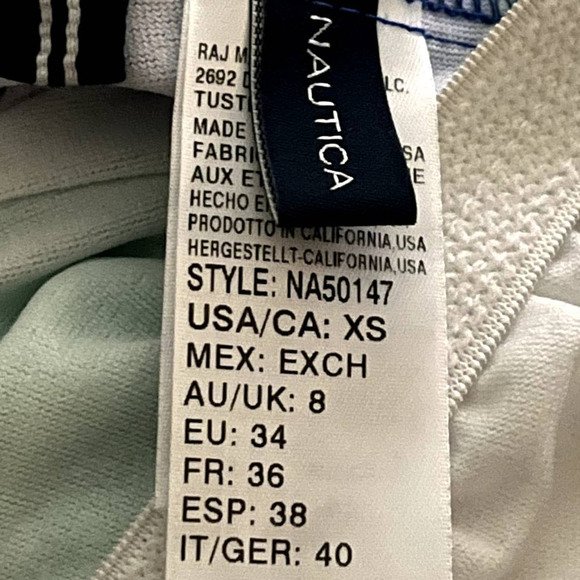 Nautica NWT Blue Teal Color Block Strappy Front Removable Pads Halter Tankini XS - Picture 11 of 15